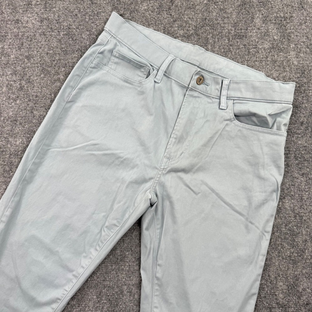 UNIQLO Men Pants Chinos Light Blue Size Medium Waist 30 33 Spandex Flat Front